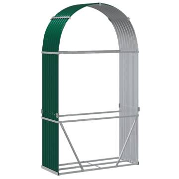 Log Holder Green 120x45x210 cm - Galvanised Steel Storage