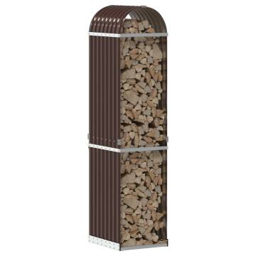 Log Holder Brown 40x45x170 cm Galvanised Steel | Hipo Market