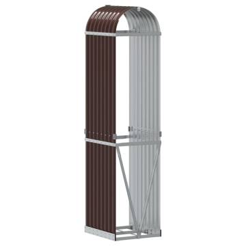 Log Holder Brown 40x45x170 cm Galvanised Steel | Hipo Market