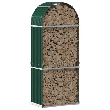 Log Holder Green 80x45x190 cm | Galvanised Steel Storage