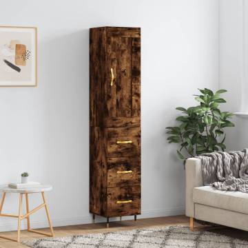 Highboard Smoked Oak - Stylish Engineered Wood Storage | HipoMarket