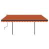 Manual Retractable Awning 4x3.5m - Orange & Brown | HipoMarket