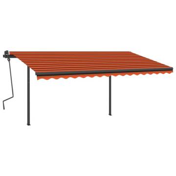 Manual Retractable Awning 4x3.5m - Orange & Brown | HipoMarket