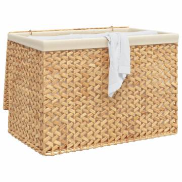 Laundry Basket with 3 Sections | Rustic Water Hyacinth