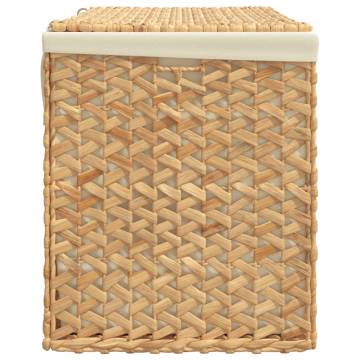 Laundry Basket with 3 Sections | Rustic Water Hyacinth