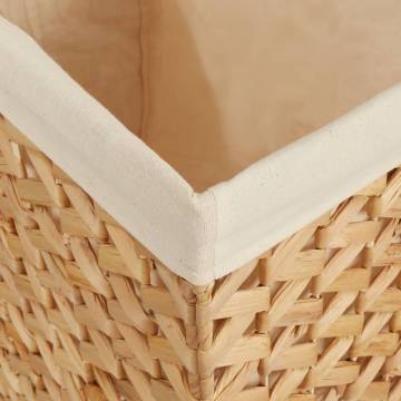 Laundry Basket with 3 Sections | Rustic Water Hyacinth