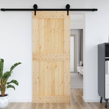 NARVIK Solid Wood Pine Door 95x210 cm - Stylish & Secure