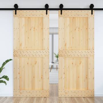 NARVIK Solid Wood Pine Door 95x210 cm - Stylish & Secure