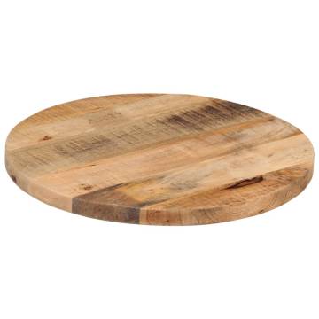 Rustic Round Solid Mango Wood Table Top Ø 40x1.5 cm