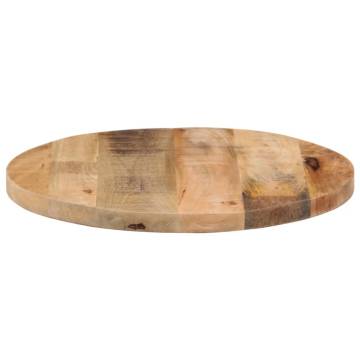 Rustic Round Solid Mango Wood Table Top Ø 40x1.5 cm