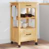 Kitchen Trolley MONZA 48x40x90 cm Solid Wood Pine Colour brown 