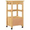 Kitchen Trolley MONZA | Solid Pine Wood | 48x40x90 cm