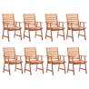 Outdoor Dining Chairs 8 pcs Solid Acacia Wood Colour brown Quantity in Package 8 Number of 1 