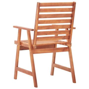 8 pcs Outdoor Dining Chairs - Solid Acacia Wood Set