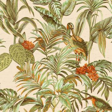 Bird-of-Paradise Green Wallpaper | DUTCH WALLCOVERINGS