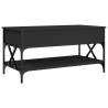 Elegant Black Coffee Table 100x50x50 cm - Engineered Wood & Metal