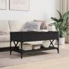 Elegant Black Coffee Table 100x50x50 cm - Engineered Wood & Metal