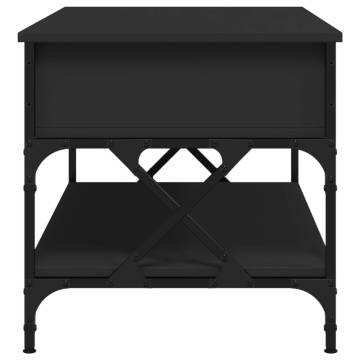 Elegant Black Coffee Table 100x50x50 cm - Engineered Wood & Metal