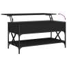 Elegant Black Coffee Table 100x50x50 cm - Engineered Wood & Metal