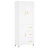 Stylish Highboard White 69.5x34x180 cm - Durable Storage Solution