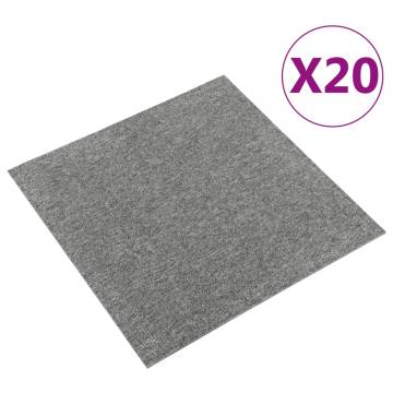 Carpet Floor Tiles - 20 pcs 5 m² Grey | Hipo Market