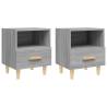 Stylish Grey Sonoma Bedside Cabinets - Set of 2 | Hipomarket