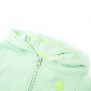 Kids' Zip Hooded Sweatshirt Bright Green - Age 5-6 | HiPoMarket