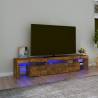 TV Cabinet with LED Lights Smoked Oak 200x36.5x40 cm Colour smoked oak Quantity in Package 1 Width 200 cm 