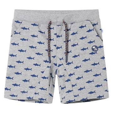 Kids' Drawstring Shorts - Light Grey Melange, Size 128