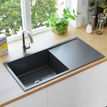 Handmade Black Stainless Steel Kitchen Sink - Premium Quality