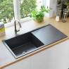 Handmade Kitchen Sink Black Stainless Steel Colour black Size 87 x 44 x 20 cm (one sink + washboard) 