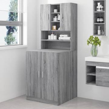 Washing Machine Cabinet Grey Sonoma | Premium Storage Solution