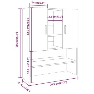 Washing Machine Cabinet Grey Sonoma | Premium Storage Solution