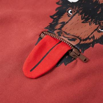 Kids' Burnt Red Hooded Sweatshirt - Size 140 | HipoMarket