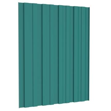 Roof Panels 36 pcs Galvanised Steel Green 60x45 cm - HipoMarket