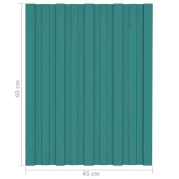 Roof Panels 36 pcs Galvanised Steel Green 60x45 cm - HipoMarket