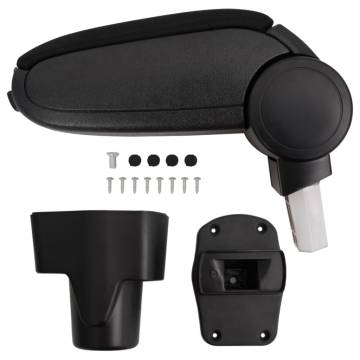 Stylish Black Car Armrest - Durable ABS, Extra Storage Space