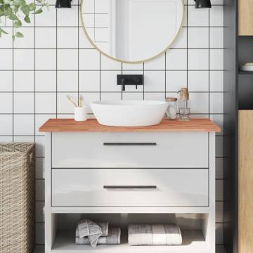 Solid Wood Beech Bathroom Countertop 100x60 cm - Durable & Stylish