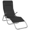 Folding Sun Loungers - 2 pcs Black Textilene & Steel | HipoMarket