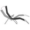 Folding Sun Loungers - 2 pcs Black Textilene & Steel | HipoMarket