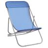 Folding Beach Chairs 2 pcs Blue | Durable Textilene & Steel