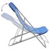 Folding Beach Chairs 2 pcs Blue | Durable Textilene & Steel