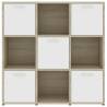 Stylish White & Sonoma Oak Book Cabinet - 90x30x90 cm