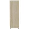 Stylish White & Sonoma Oak Book Cabinet - 90x30x90 cm