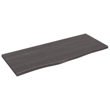 Solid Wood Bathroom Countertop - Dark Brown 100x40 cm