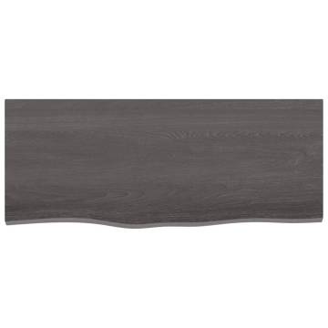 Solid Wood Bathroom Countertop - Dark Brown 100x40 cm