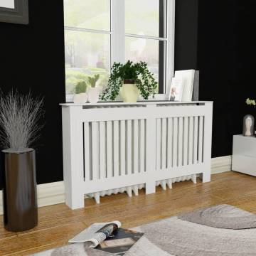 White MDF Radiator Cover Heating Cabinet - 152 cm | HipoMarket