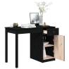 Stylish Black Desk - Solid Pine Wood | 100x50x75 cm