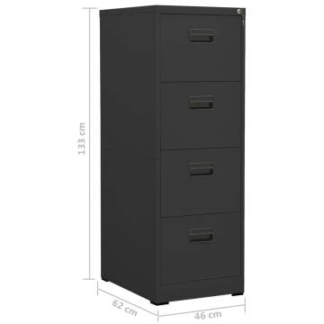 Filing Cabinet Anthracite 46x62x133 cm Steel - Durable Storage