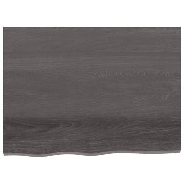 Wall Shelf Dark Brown 80x60 cm - Solid Oak for Rustic Spaces